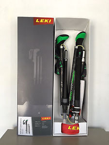 Brand New 2016 LEKI Micro Vario Carbon Anti-Shock Poles for Men (pair)