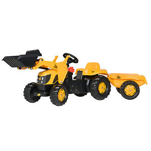 JCB Tractor with Loader and Trailer Pedal Kids Rear Style Bonnet Great Toys