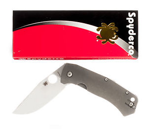 Spyderco C186TIP Pocket Knife 3-3/8" Folding Blade Plain Edge Drop Point