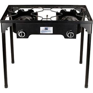 Propane Camping Stove Cast Iron Burner Stand Double Cooking Outdoor Deep Fryer