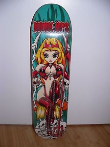 Hook Ups Skateboard Deck - Devil Throne Skulls - RARE Vintage Owl Top Hooters