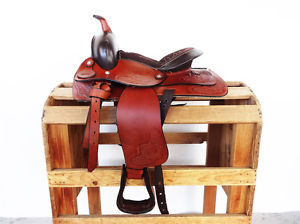 10" CLASSIC TAN WESTERN COWBOY LEATHER TRAIL HORSE PONY YOUTH SADDLE TACK