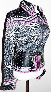 Animal Print No Stretch Showmanship Pleasure Rail Show Crystal Rail Jacket XS