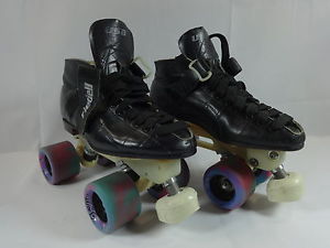 Riedell 695 Skates Men's Black Size 6.5 Laser Plate Speed Jam Roller Derby Skate