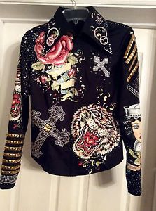 custom western pleasure show rail jacket World Show Quality black red gold S M