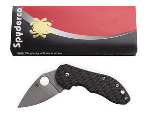 Spyderco C182CFTIP Pocket Knife 2-1/2" Folding Blade Plain Edge w/Clip