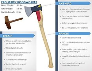 Pro Series Woodworker Axe Power Hand Tools Hand Tools Gardening Patio, Lawn