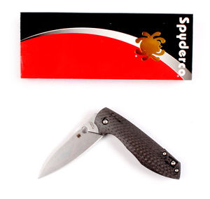 Spyderco Positron C195CFP Pocket Knife 3" Folding Blade Plain Edge Drop Point