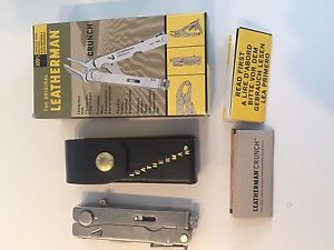 leatherman crunch NEW in old box never used black leather sheath