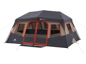 Ozark Trail 10-Person Camping Tent Orange Outdoor Family Instant Cabin Shelter