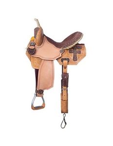 Silver Royal Western Saddle Dot Accents 15" Light Oil Brown SR2745