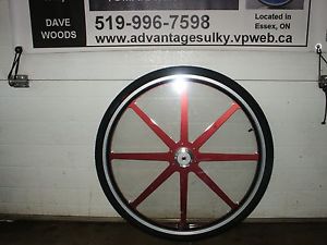 1 pr Red 28" SS race sulky wheels