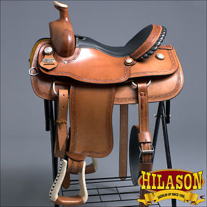 BH107OLWL-A HILASON BIG KING WESTERN LEATHER WADE RANCH ROPING COWBOY SADDLE 15"