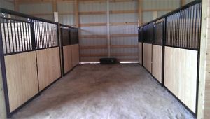 Basic Horse Stall Front includes Door, Track, Wood and Hardware.