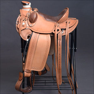 HILASON BIG KING HERMANN OAKS LEATHER WESTERN WADE RANCH ROPING COWBOY SADDLE 16