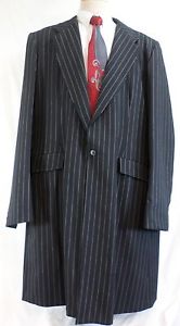 Reed Hill Mens Saddleseat 3 Pc Suit Black Pinstripe Polyester size 48 - USA