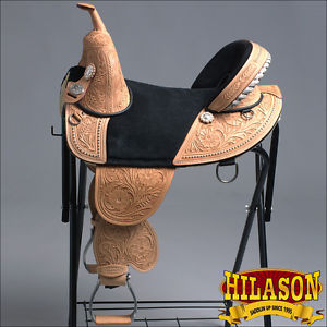 HILASON CLASSIC SERIES TREELESS WESTERN TRAIL BARREL RACING LEATHER SADDLE 13"