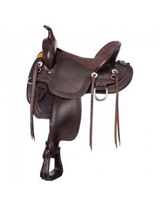 Tough-1 Western Saddle Mesquite Mule Flatter Bars 16" Dark Oil KS1886