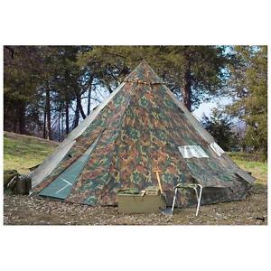 HQ ISSUE 18' x 18' Teepee Tent, Woodland Camo