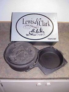 LEWIS & CLARK Cast Iron Dutch Oven, Skillet Fry Pan, Griddle, CAMP CHEF w/ Box