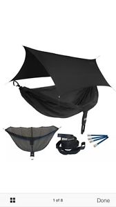 Eagles Nest ENO DoubleNest OneLink Combo - Black Hammock+Black Profly