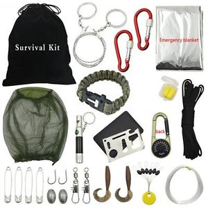 Multifunction Outdoor Military Camping Hiking Survival Tool Compass Kit Set New