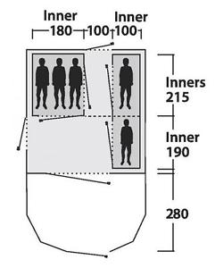 Outwell Alabama 5P - Modell 2015 Tunnelzelt Familienzelt 5-Personen-Zelt