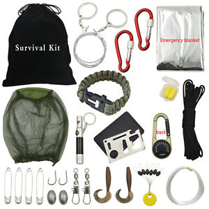 Multifunction Outdoor Military Camping Hiking Survival Tool Compass Kit Set