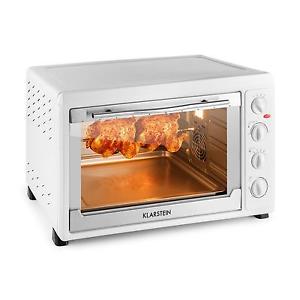 Backofen 60L Drehspieß Weiß Umluft Timer Mini Ofen Pizzaofen Miniofen 2500 Watt