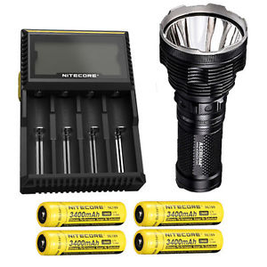 Acebeam K70 Flashlight XHP35 HI LED -2600Lm w/D4 Charger & 4x NL189 Batteries