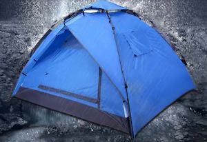 Blue 3-4 Persons POP UP Family Outdoor Waterproof Beach Camping Hiking Tent #