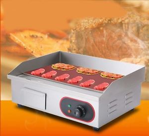 Commercial Thickened Countertop Hot Plate BBQ Stainless Steel Electric Grill *