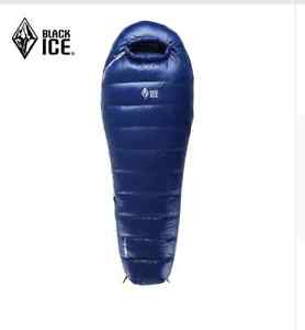 Back Ice Goose Down Mummy Adult Sleeping Bag Blue Color