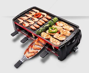 Multifunction Commercial Smoke Free Health BBQ Double-Deck Home Electric Grill *