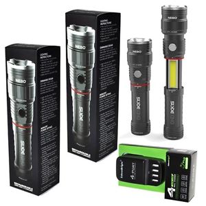 4 Pack Nebo 6434 Slyde King 330 Lumen USB rechargeable LED flashlight/Worklight,