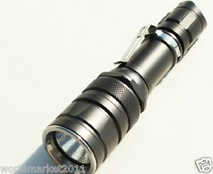 Aluminum Alloy Silver Bright Light Long Shots Waterproof Flashlight Torch Lamp