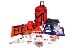 Wildfire Emergency Kit Survival Food Shelter Light Tools First Aid  Wheeled Bag