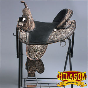 TW105MBRO-A HILASON TREELESS WESTERN TRAIL BARREL RACING LEATHER HORSE SADDLE 16