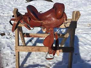 CBX206BZOL HILASON CLASSIC SERIES HAND-MADE RODEO BRONC RIDING SADDLE 16"