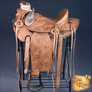 WD005OL-A HILASON BIG KING  WESTERN WADE RANCH ROPING COWBOY TRAIL SADDLE 15