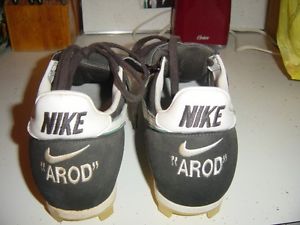 Nike GAME WORN USED AROD Alex Rodriguez Spikes Double Signed Baseball  Shoes