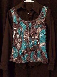 Western Pleasure Vest Jacket Horse Show Shirt Small