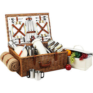 Picnic at Ascot Dorset English-Style Willow Picnic Outdoor Accessorie NEW