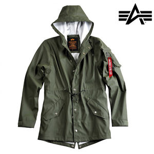 Alpha Industries Giacca Uomo Fishtail Raincoat impermeabile a vento Cappotto NEU