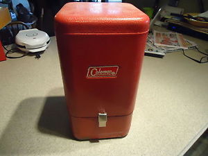 Vintage Coleman Lantern RED Model 200A 5/70 With Red Metal Case Funnel Very Nice