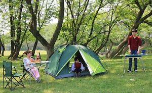 3-4 Persons POP UP Double Lining Family Outdoor Waterproof Camping Hiking Tent #