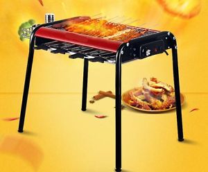 Red Multifunction Portable Non Stick Health Quick BBQ Electric Grill With Holder