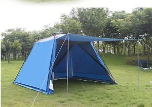 Blue 5-8 Persons POP UP Double Lining Outdoor Waterproof Camping Hiking Tent #