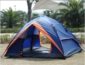 3-4 Persons Outdoor Multi-Function Against Storm Quick Opening Blue Tent