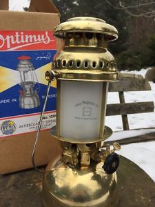 UNUSED PRESSURE LAMP OPTIMUS NO 1200 BRASS WITH ORIGINAL BOX SWEDEN RARE!